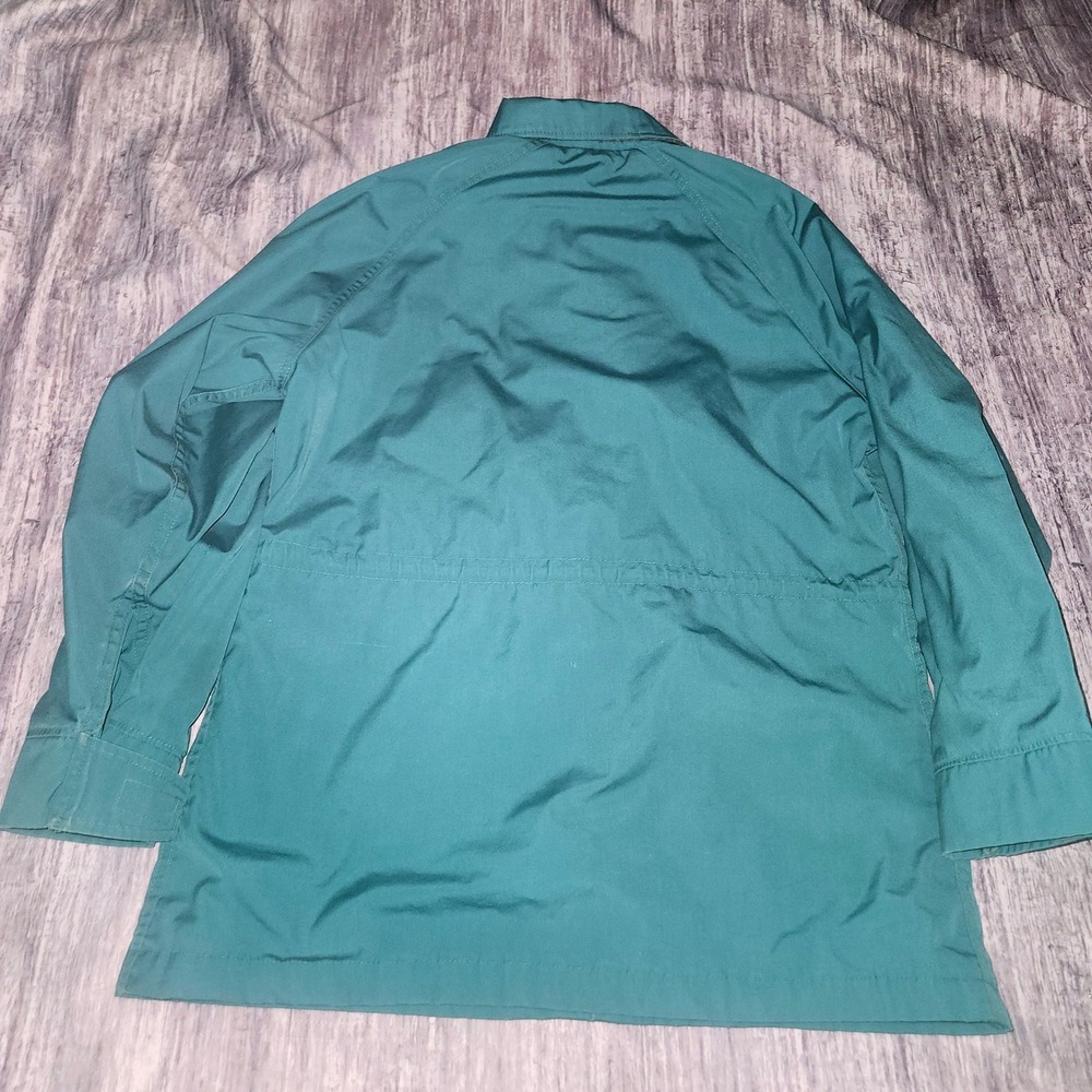 Vintage Woolrich Woman Green Field Jacket Wool Lined Barn Coat Size M - Picture 11 of 13